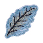 Листочки декоративные, размер 60х30 мм, цвет серо-голубой,