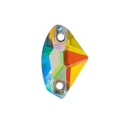 Стразы пришивные стеклянные, форма Галактик, цвет радужный (голография), размер 15 мм х10 мм