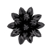 Аппликация с элементами из бисера, цвет черный, размер 30 мм