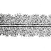 Кружево "Французское", ширина 150 мм, цвет черный, длина 3 метра