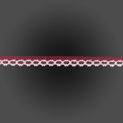 Кружево вязаное плетеное, ширина 20 мм, цвет малиновый+белый, намотка 15 ярдов