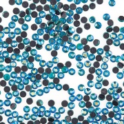 Стразы термоклеевые стеклянные SS10, форма круг, цвет голубой (944),1440 шт/уп
