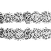 Кружево "Французское", ширина 80 мм, цвет черный, длина 3 метра