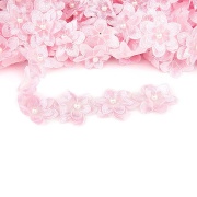 Цветочки из капроновой ленты, ширина 60 мм, намотка 20 ярдов, цвет розовый (№ 5)
