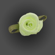 Цветочек из атласной ленты, салатовый, размер 15 мм