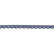 Кружево хлопковое вязаное, ширина 12 мм, цвет темно-синий, намотка 15 ярдов