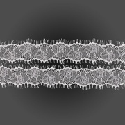 Кружево "Французское", ширина 80 мм, цвет белый, длина 3 метра