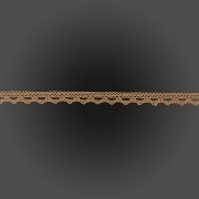 Кружево  вязаное плетеное, ширина 12 мм, цвет капучино, намотка 15 ярдов