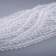 Бусины граненые Рондель (стекло), цвет прозрачный белый (01), 4 мм, 125 шт/нить
