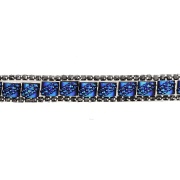 Лента декоративная со стразами на термоклеевой основе, цвет синий+черный, ширина 10 мм, намотка 5 Y 