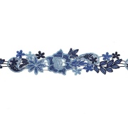 Вязаное кружево с цветочным узором, ширина 55 мм, цвет синий, намотка 15 ярдов