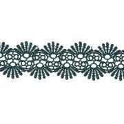 Кружево ажурное, нежная воздушная гирлянда с резными краями, ширина 40 мм, цвет темно-зеленый, намотка 10 ярдов 