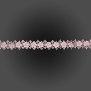 Кружево ажурное с цветами и бусинами, ширина 30 мм, намотка 10 ярдов, цвет розовый (№4)