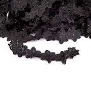 Цветочки из капроновой ленты, размер 45 мм, намотка 20 ярдов, цвет черный (#6) 