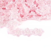Цветочки из капроновой ленты, размер 45 мм, намотка 20 ярдов, цвет розовый (№5)