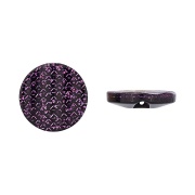 Пуговица пластиковая на полуножке, размер 34L, круглой формы, шляпка волнистая, цвет фиолетовый с блестками