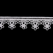 Кружево ажурное матовая нить, ширина 32 мм, цвет белый, намотка 15 ярдов 