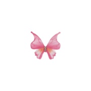 Аппликации бабочки из капрона двухслойная, размер 40х38 мм цвет розовый, стразы белые 