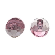 Пуговица на полуножке, размер 20L, в форме шара, цвет грязно-розовый прозрачный