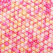 Бусины под жемчуг прибивные с градиентом, размер 5 мм, цвет ярко-розовый с желтым, вес 500 г 