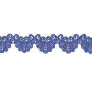 Кружево ажурное с причудливым узором и фестончатым краем, ширина 65 мм, цвет синий, намотка 15 ярдов