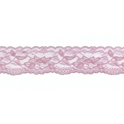 Кружево эластичное, ширина 55 мм, цвет грязно-розовый, намотка 15 ярдов, материал лайкра 
