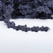 Цветочки из капроновой ленты, размер 45 мм, намотка 20 ярдов, цвет темно-синий (№ 41)