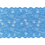 Кружево эластичное, ширина 140 мм, цвет синий, намотка 15 ярдов