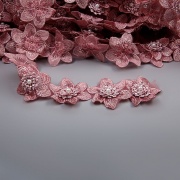 Цветочки из капроновой ленты, ширина 60 мм, намотка 20 ярдов, цвет грязно-розовый (№ 55)