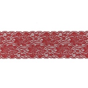Кружево эластичное, ширина 80 мм, цвет бордовый, намотка 15 ярдов
