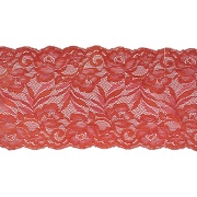 Кружево эластичное, ширина 150 мм, цвет розово-персиковый, намотка 15 ярдов, материал лайкра