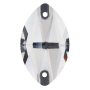 Стразы пришивные стеклянные "лодочка", цвет белый прозрачный, размер 13*22 мм