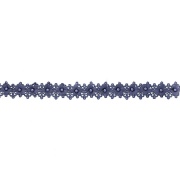 Кружево ажурное с цветами и бусинами, ширина 30 мм, намотка 10 ярдов, цвет темно-синий (№120)