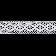 Кружево вязаное плетеное, ширина 40 мм, цвет белый, намотка 15 ярдов