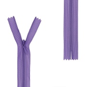 Молния спираль, тип 3, потайная, неразъемная, основа капрон, длина 50 см, цвет 171 (сиреневый), бегунок цвета основы