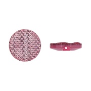Пуговица пластиковая на полуножке, размер 34L, круглой формы, шляпка волнистая, цвет розовый с блестками