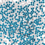Стразы термоклеевые стеклянные Crystal SS6, форма круг, цвет голубой (905)