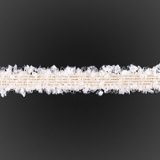 Декоративная тесьма букле с бахромой, цвет белый, ширина 25 мм, намотка 45 ярдов