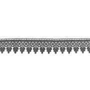 Кружево ажурное, нежное переплетение причудливых узоров с фестонами по краю, ширина 60 мм, цвет черный, намотка 15 ярдов