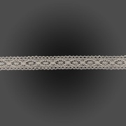 Кружево хлопковое вязаное, нежная красивая гирлянда с причудливым узором и резными краями, ширина 25 мм, цвет бежевый, намотка 15 ярдов, (С10)