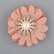 Цветочки декоративные, цвет персиковый, диаметр 45 мм, 