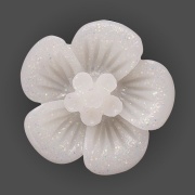 Цветочек пластиковый, диаметр 15 мм, цвет белый,