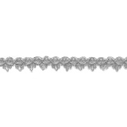 Тесьма отделочная металлизированная, ширина 25 мм, цвет серебро, намотка 15 ярдов