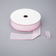 Декоративная лента капроновая, цвет розовый, ширина 25 мм, намотка 20 ярдов, цвет розовый