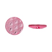 Пуговица пластиковая на полуножке, размер 34L, форма круглая, рисунок "ромб", цвет розовый