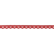 Кружево вязаное плетеное, ширина 12 мм, цвет бордовый, намотка 15 ярдов