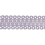 Кружево ажурное, нежная цветочная гирлянда с резным краем в виде петелек, ширина  60 мм, цвет зеленый, намотка 10 ярдов 