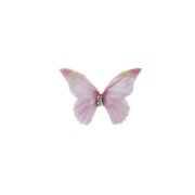Аппликации бабочки из капрона двухслойная, размер 43х30 мм цвет сиреневый, стразы белые 