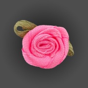 Цветочек из атласной ленты, ярко-розовый, размер 15 мм
