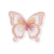 Аппликации бабочки из капрона, размер 50х40 мм цвет персиковый